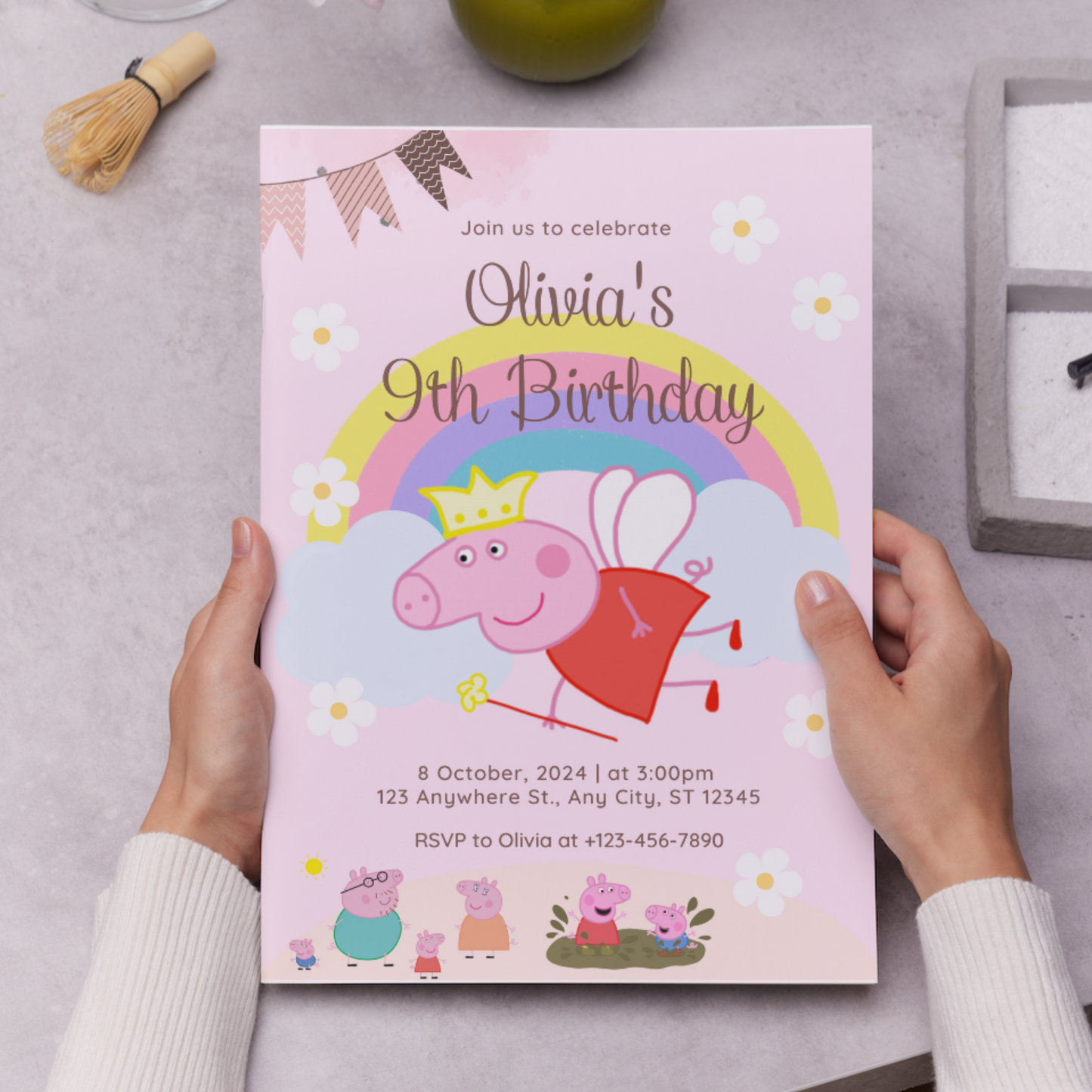 Peppa Pig Birthday Invitation Template