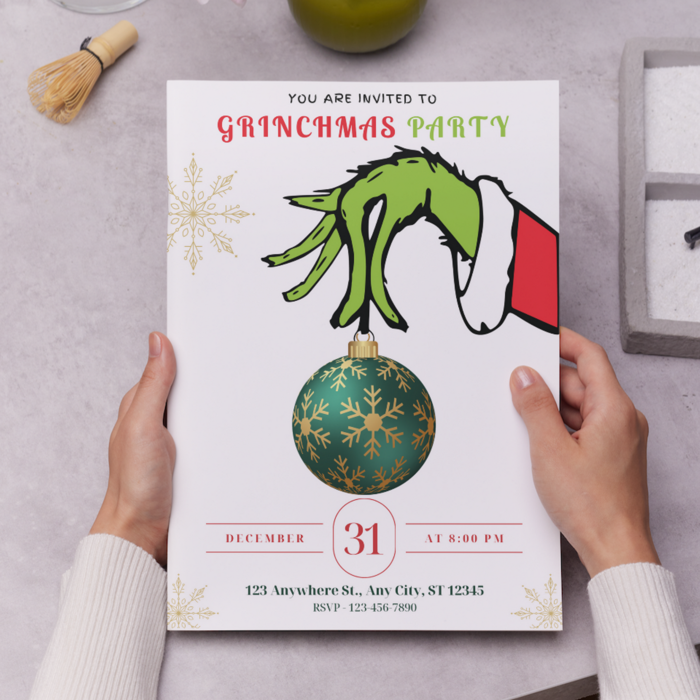 Grinchmas Christmas Party Invitation Template | Grinch Invite