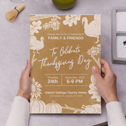 Thanksgiving Dinner Invitation Template | Gobble Thanksgiving Invite - CreativeRino