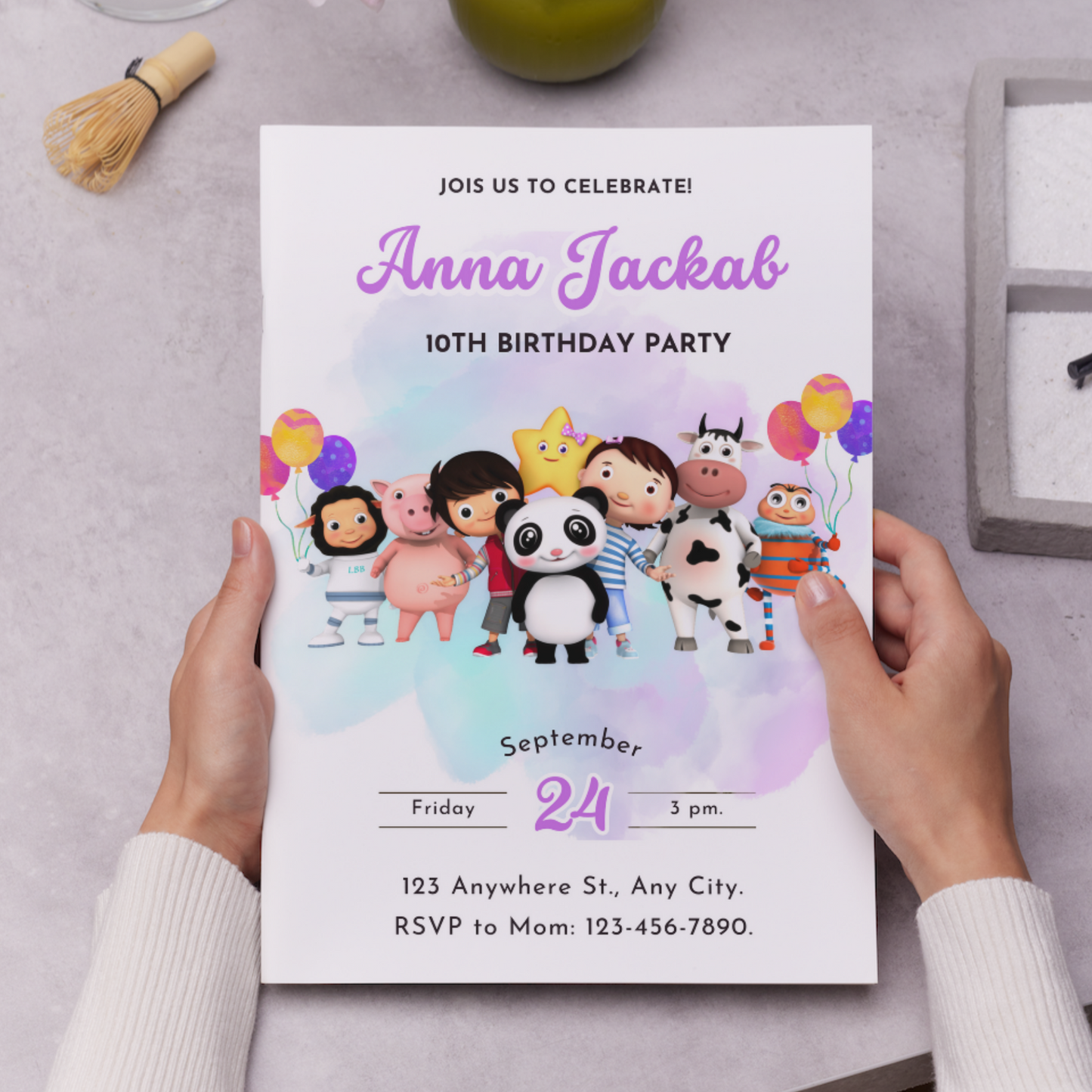 Little Baby Bum Birthday Invitation Template