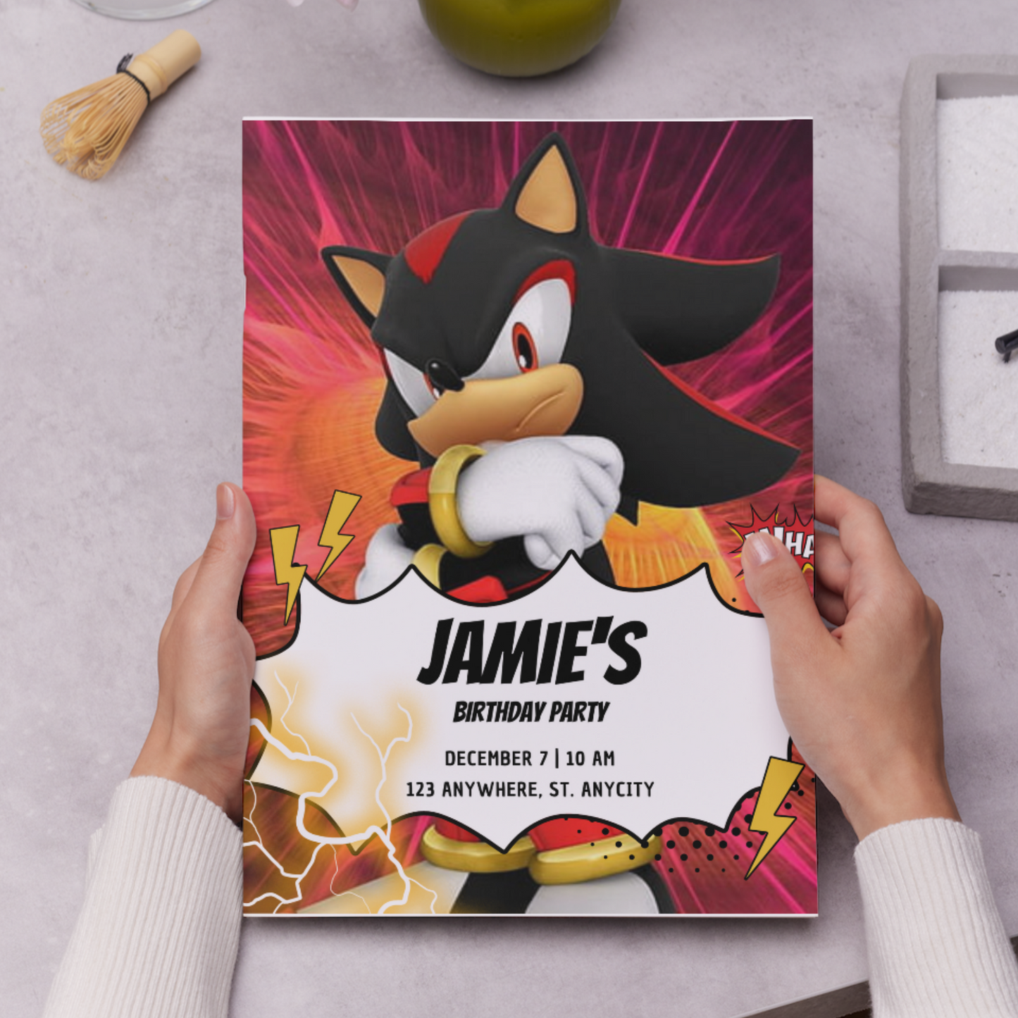 Shadow the Hedgehog Birthday Invitation Template