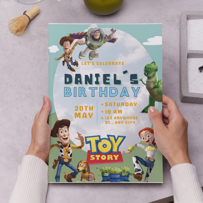 Toy Story Birthday Invitation Template | Buzz Lightyear and Woody Invite - CreativeRino