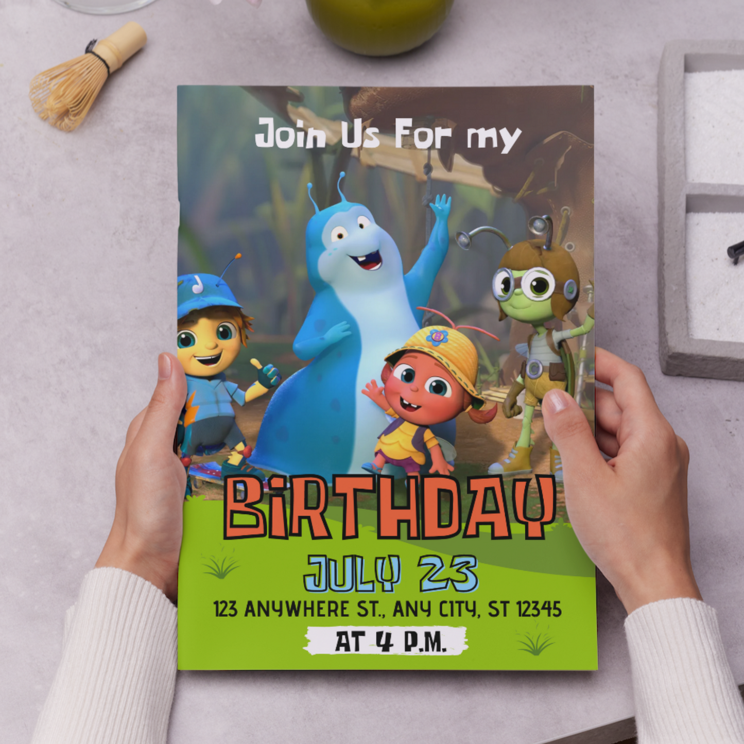 Beat Bugs Birthday Invitation Template