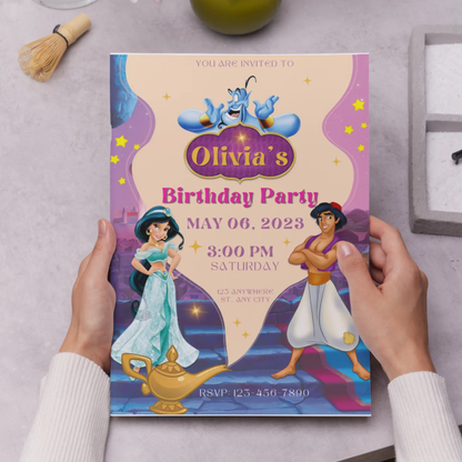Aladdin Birthday Invitation Template - CreativeRino