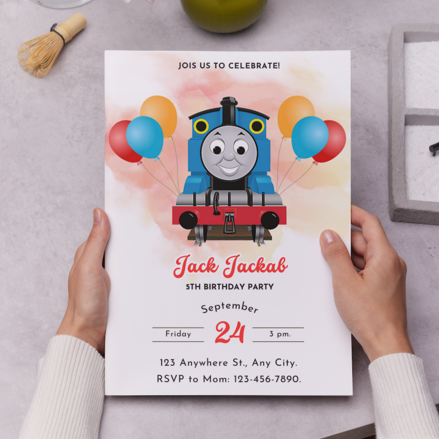 Thomas the Train Birthday Invitation Template