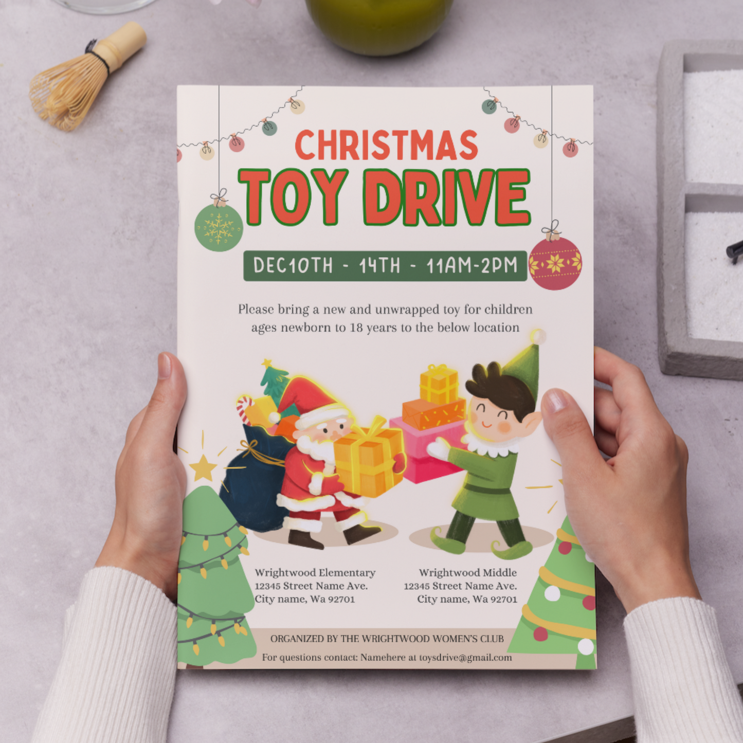 Christmas Toy Drive Flyer Template | Toy Drive Invitation