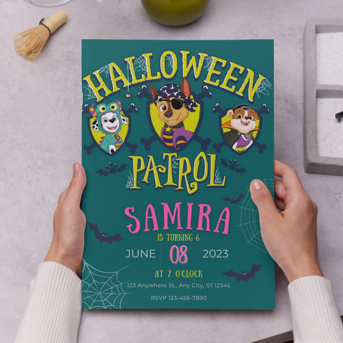 Paw Patrol Halloween Birthday Invitation Template