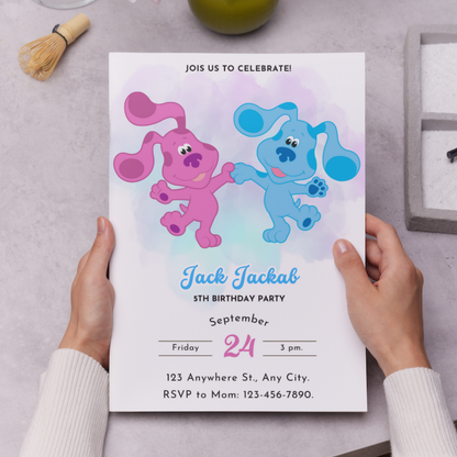 Blue's Clues Birthday Invitation Template - CreativeRino