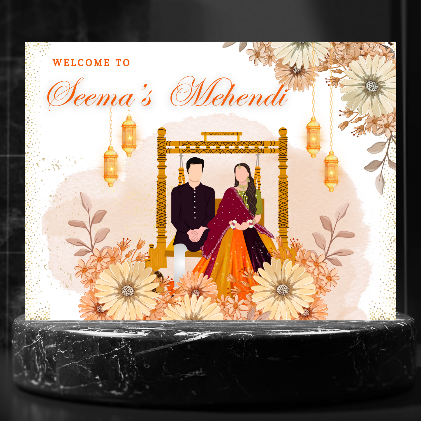 Mehndi Sign Template | Indian Wedding Welcome Sign