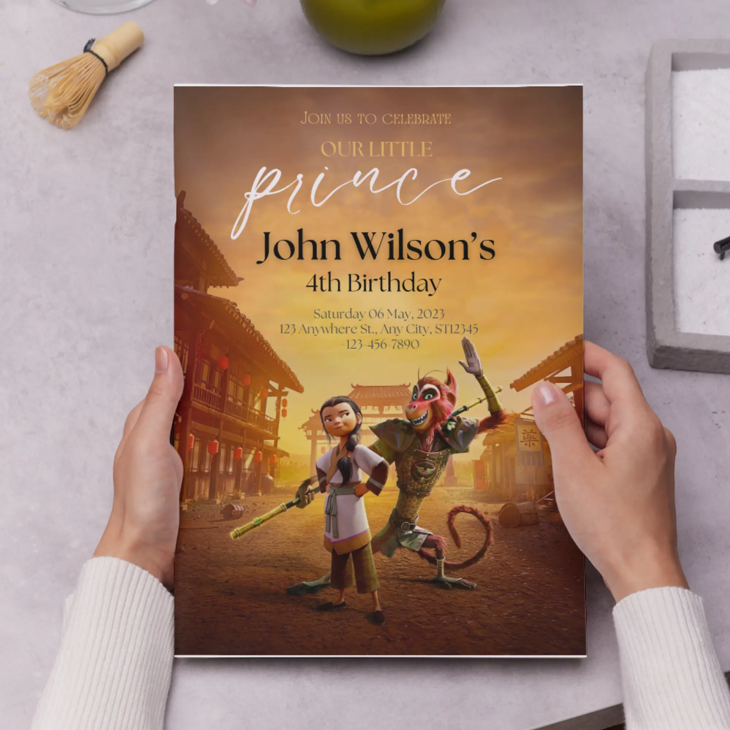 Monkey King Birthday Invitation Template - CreativeRino