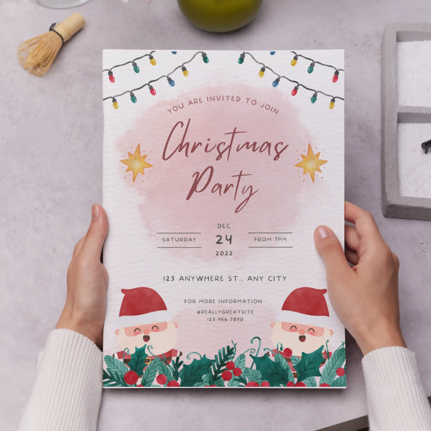 Christmas Party Invitation Template - CreativeRino