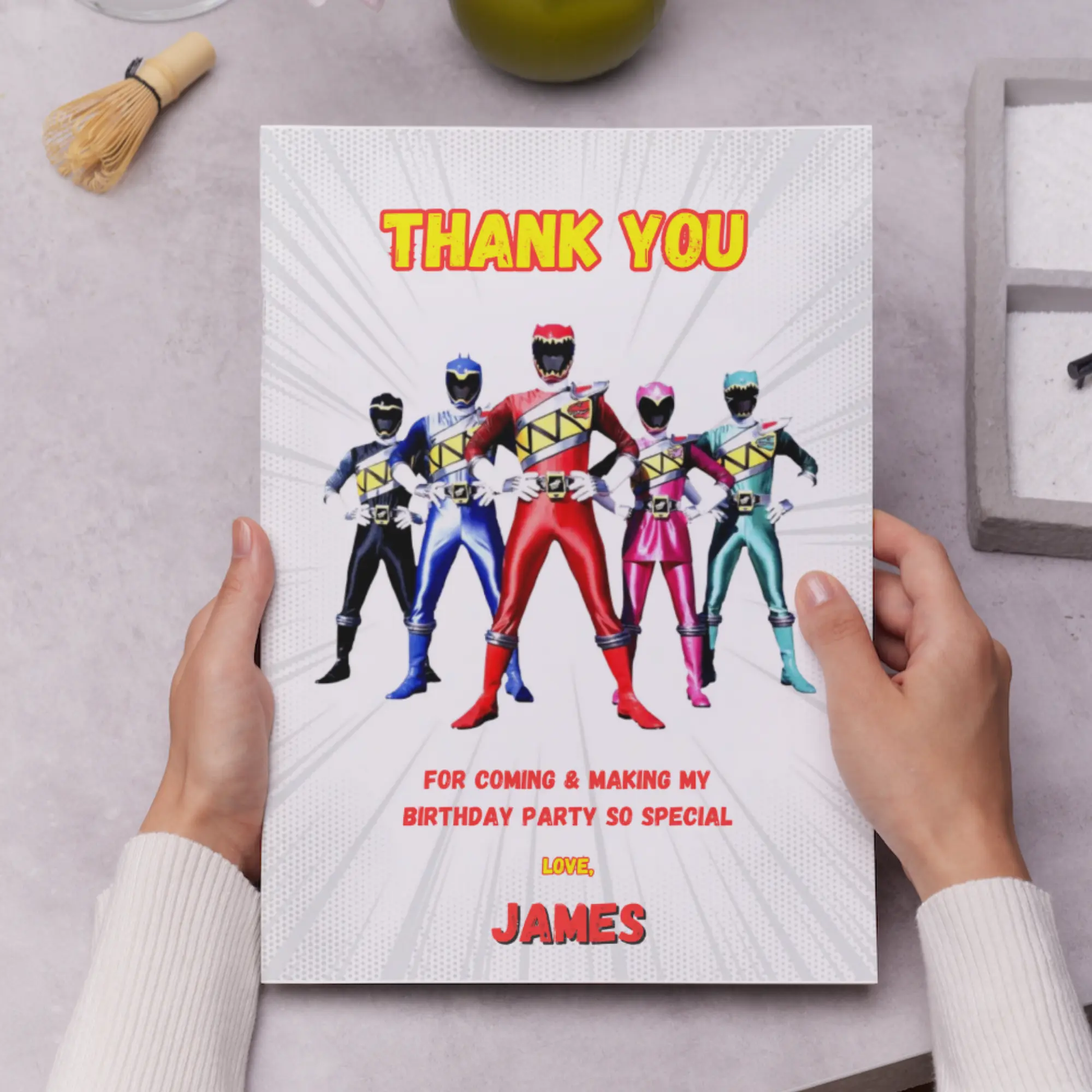 Power Rangers Thank You Card Template - CreativeRino