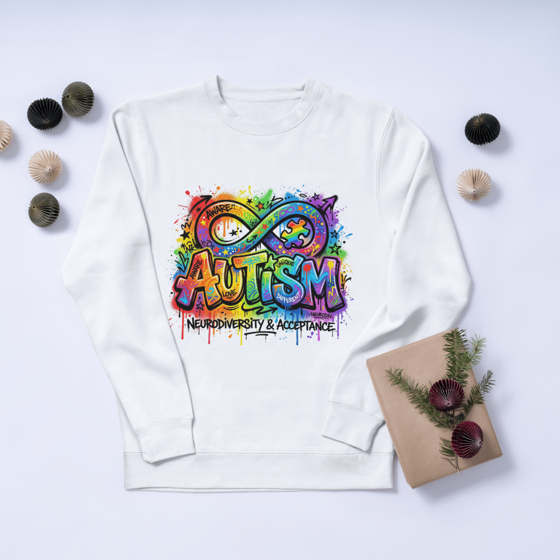 Accept Understand Love Autism Awareness PNG | Rainbow Graffiti Sublimation Design (6 PNG Files) CreativeRino