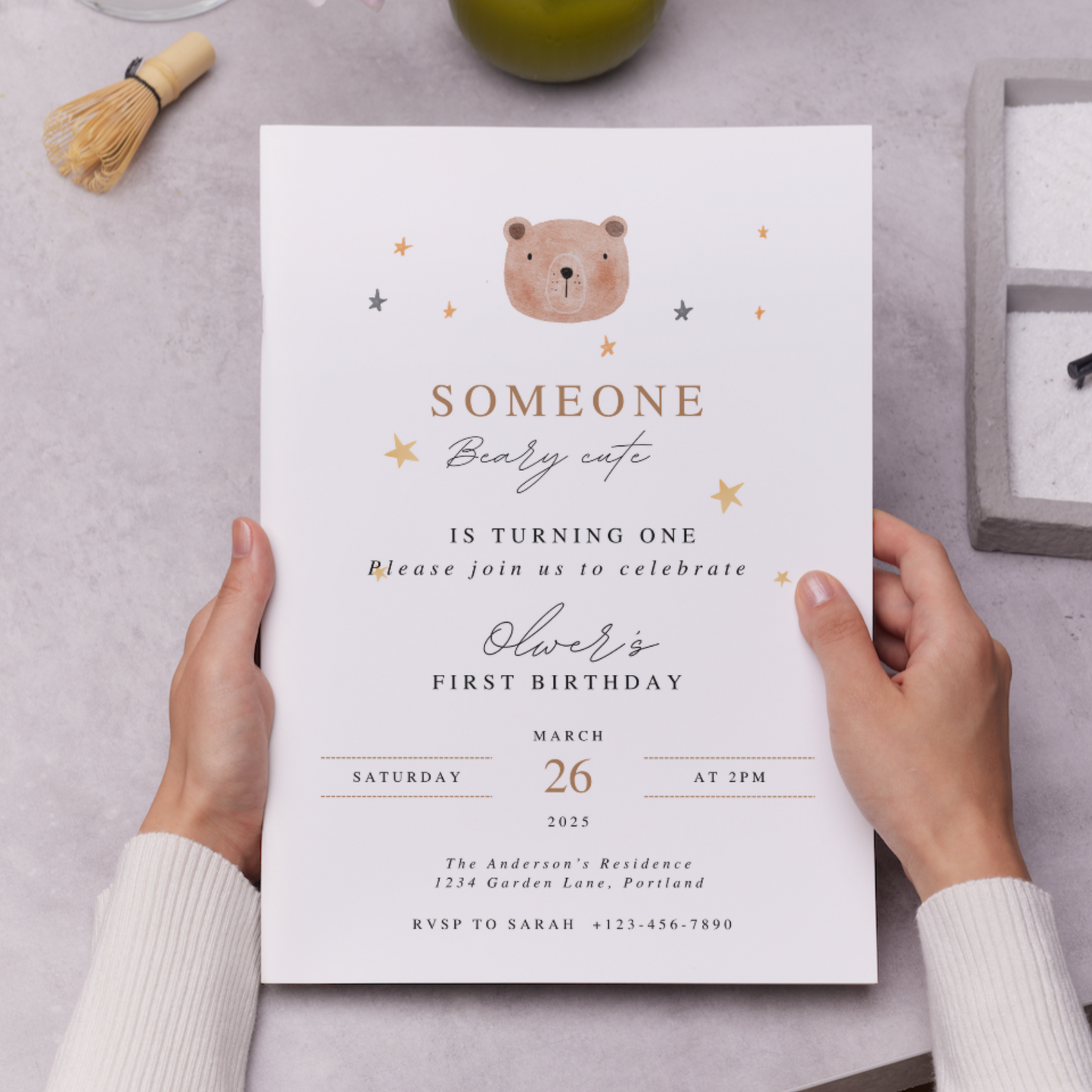 Teddy Bear Birthday Invitation Template | Someone Beary Cute Invite