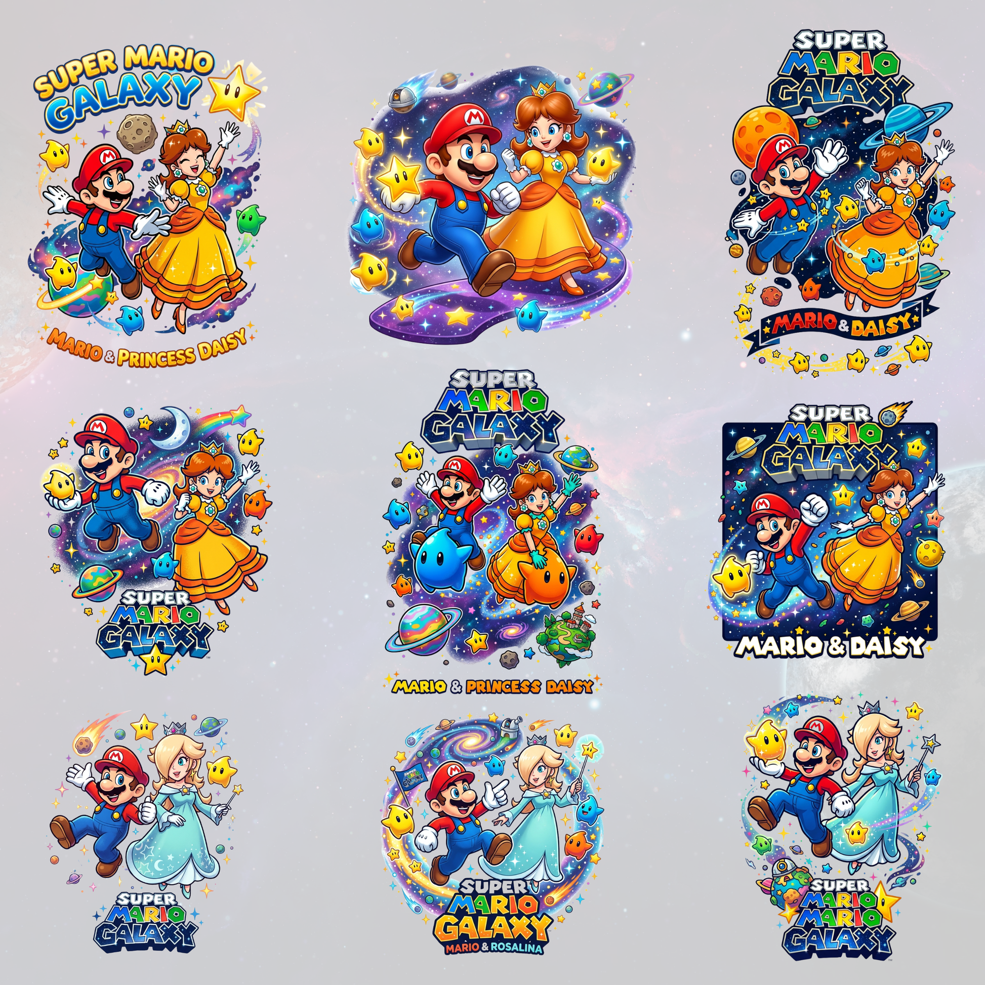 Super Mario Galaxy Movie PNG Bundle | Mario Galaxy Characters Clipart CreativeRino