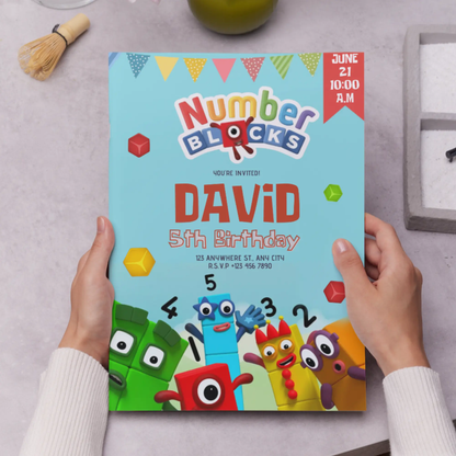 Numberblocks Birthday Invitation Template - CreativeRino