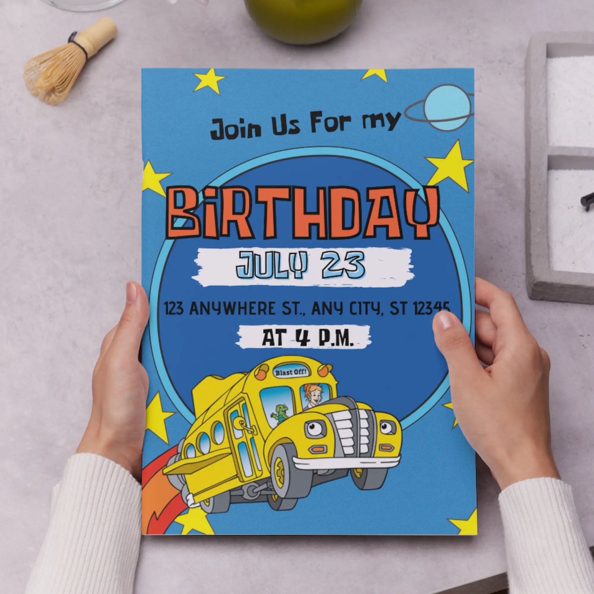 The Magic School Bus Birthday Invitation Template - CreativeRino