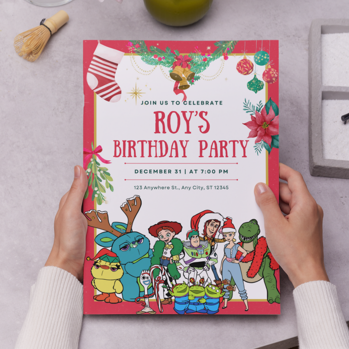 Toy Story Christmas Birthday Invitation Template