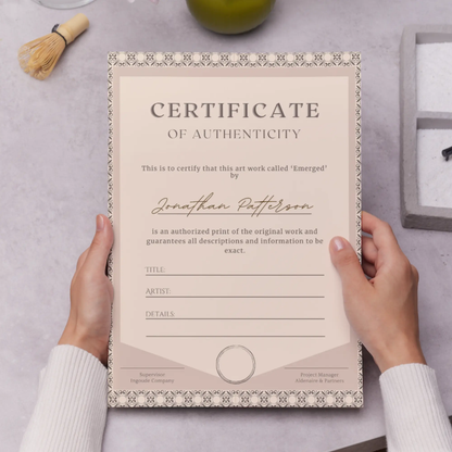 Certificate of Authenticity Template | Authenticity Certificate - CreativeRino
