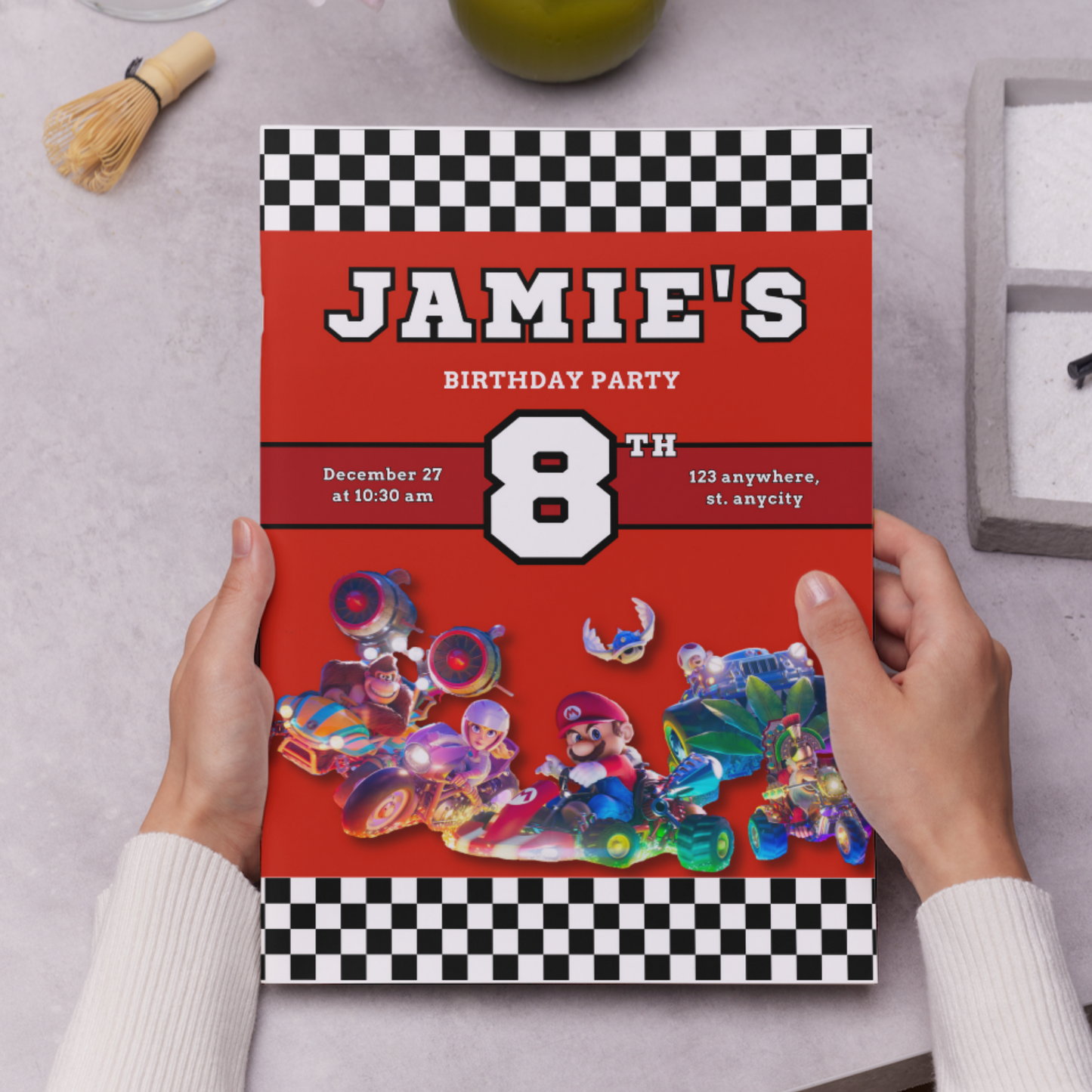 Super Mario Kart Birthday Invitation Template