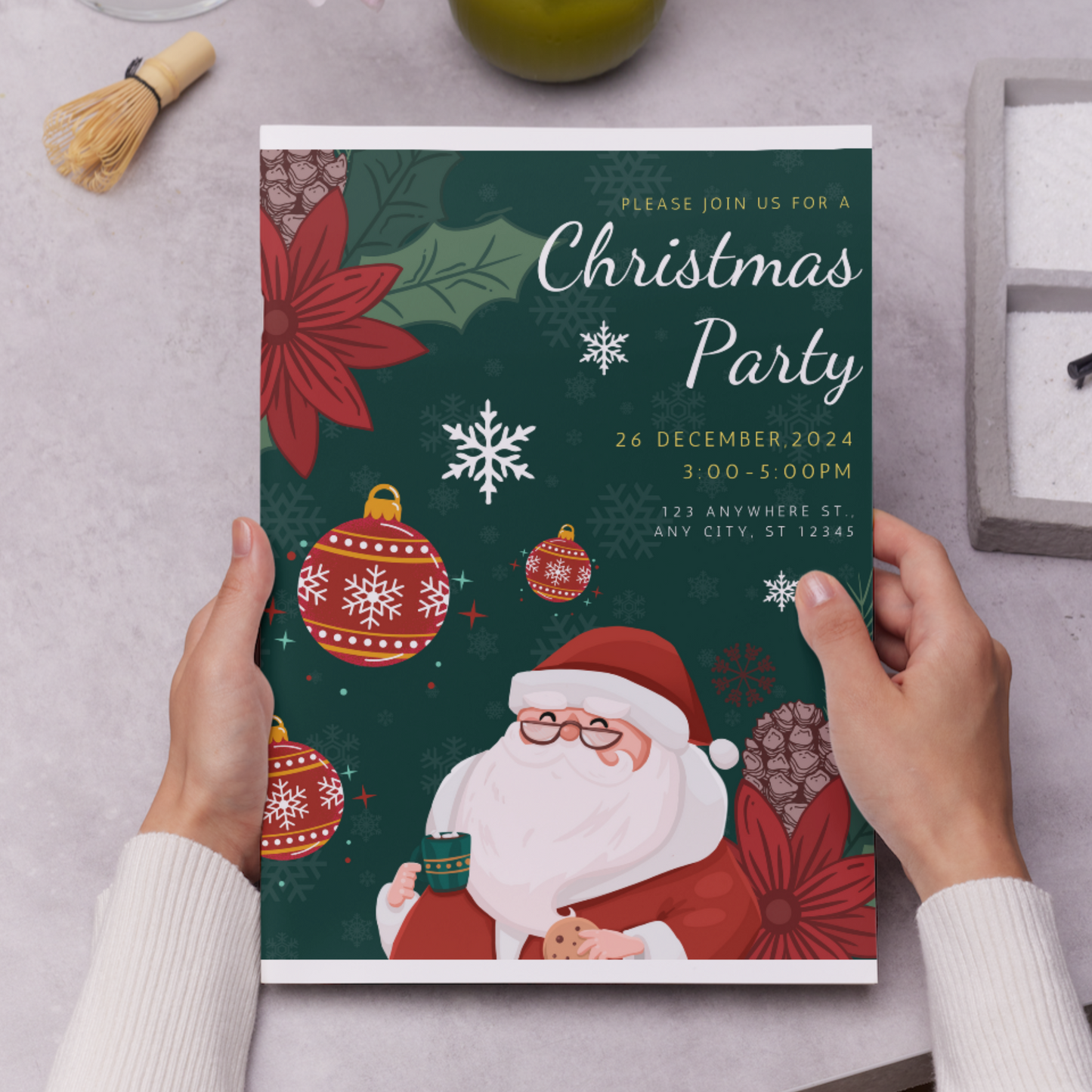 Santa Claus Christmas Party Invitation Template