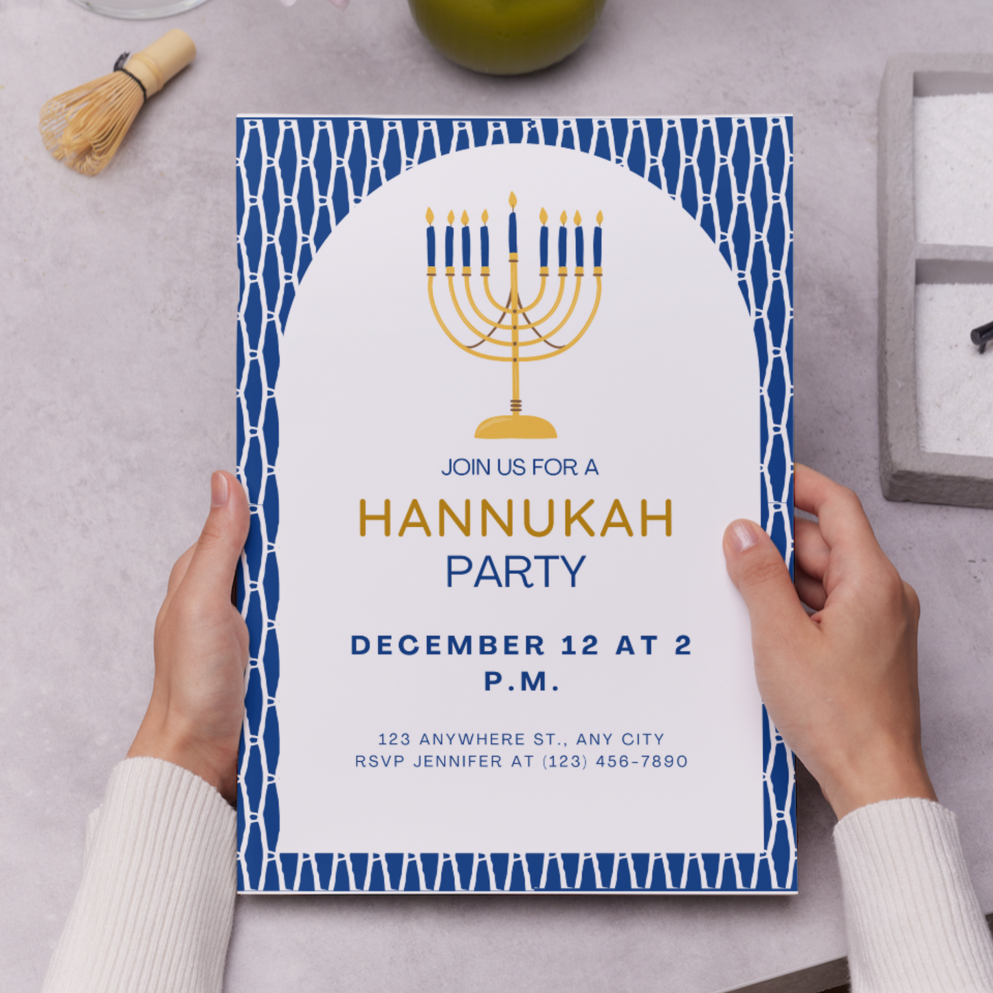 Hanukkah Invitation Template | Hanukkah Celebration Party Invite