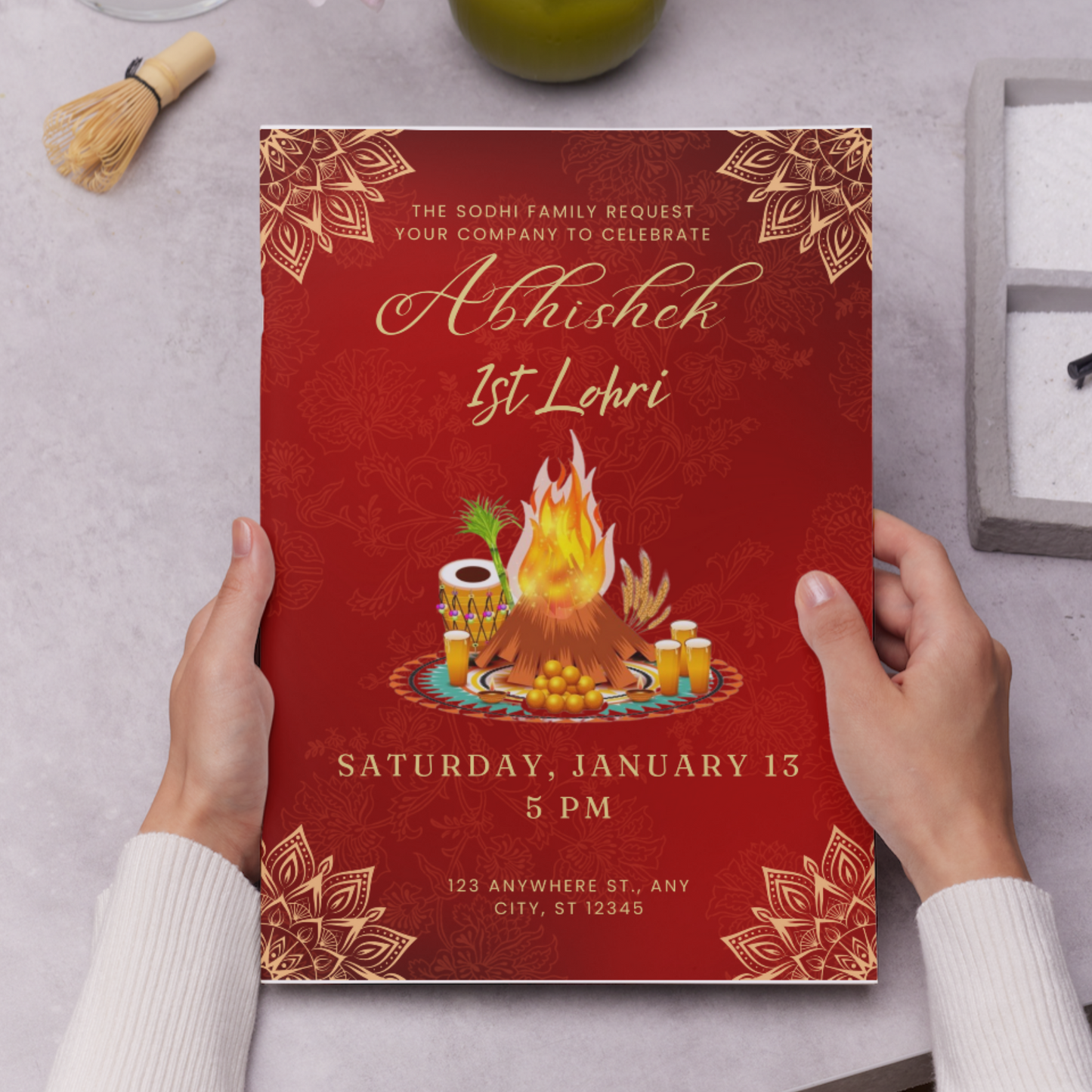 Lohri Invitation Template | Lohri Party Invite