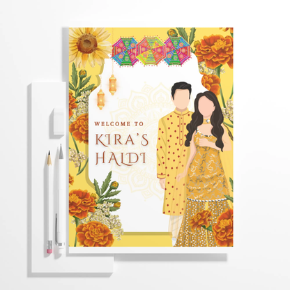Maiyan Pithi Haldi Sign Template | Indian Wedding Welcome Sign - CreativeRino