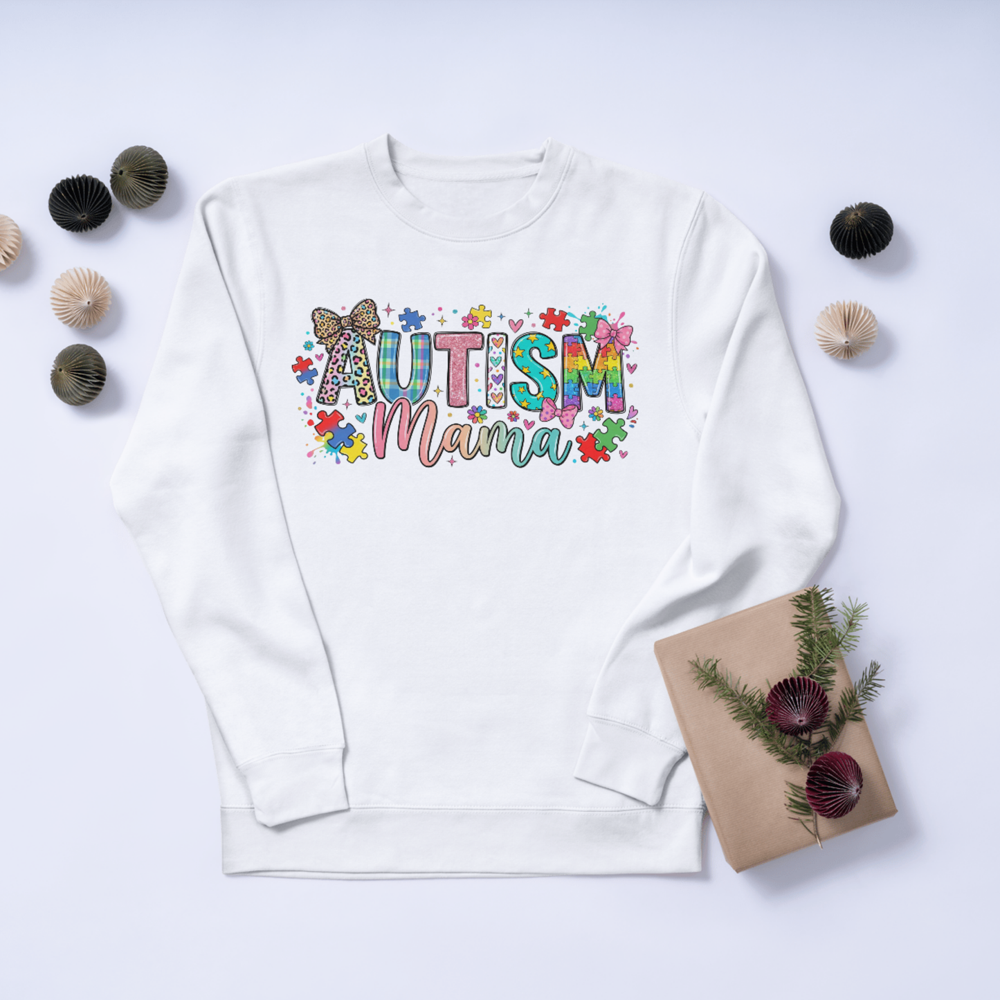 Autism Mama PNG | Autism Awareness PNG Sublimation Design | Coquette Faux Yarn Designs CreativeRino