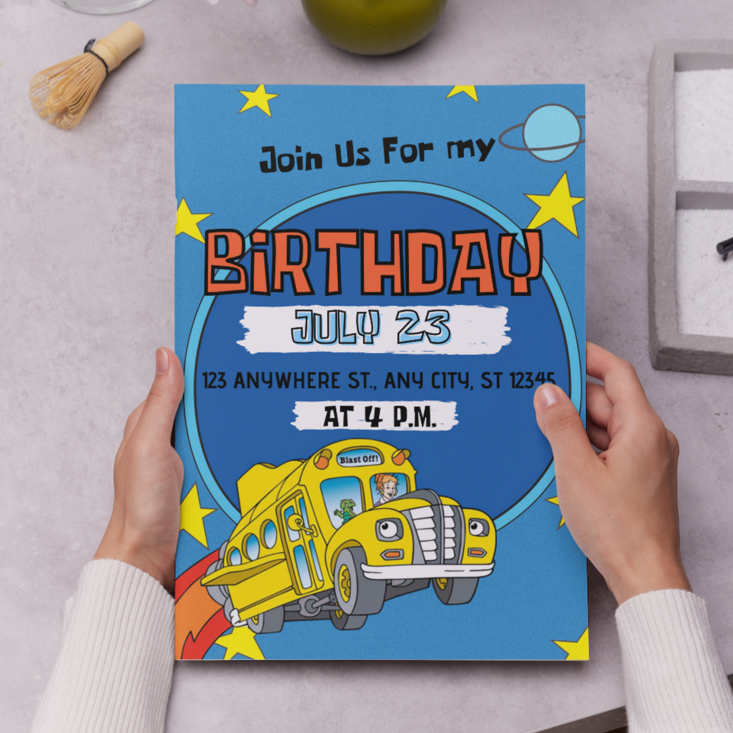 The Magic School Bus Birthday Invitation Template