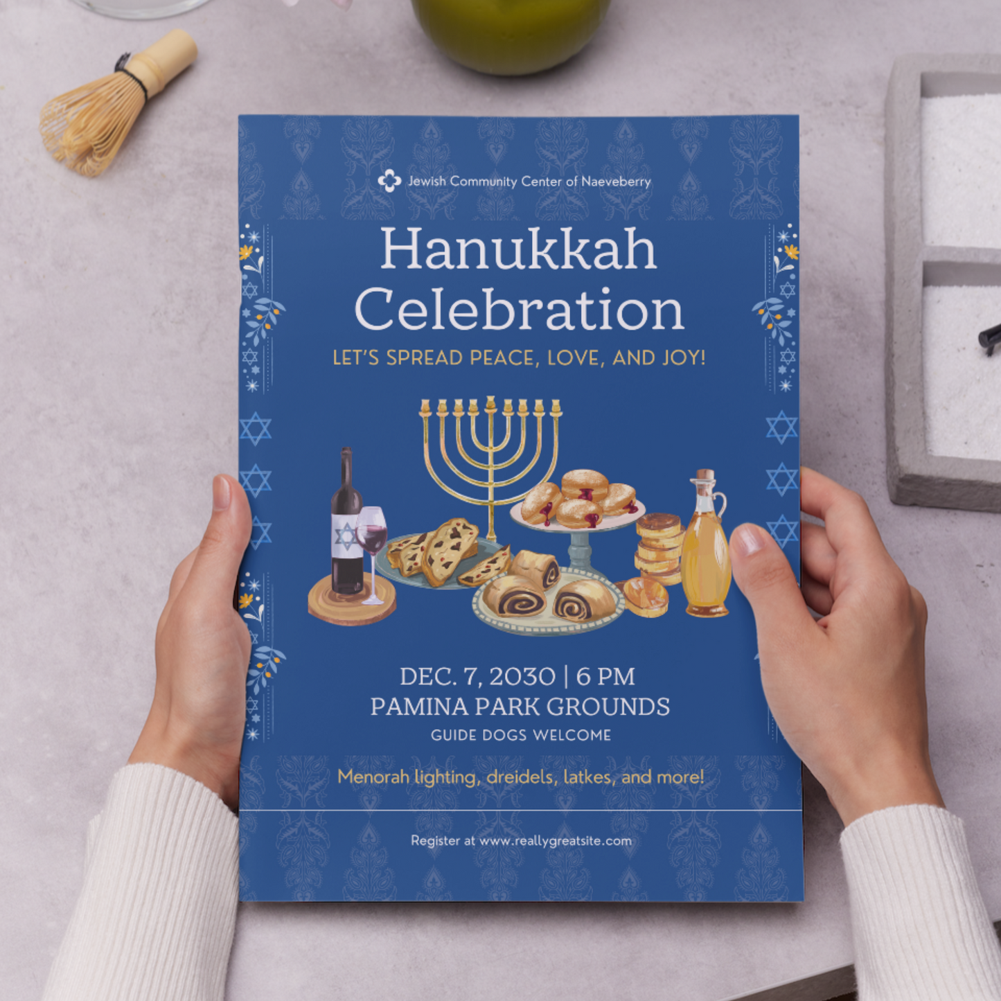 Hanukkah Invitation Template | Hanukkah Celebration Party Invite