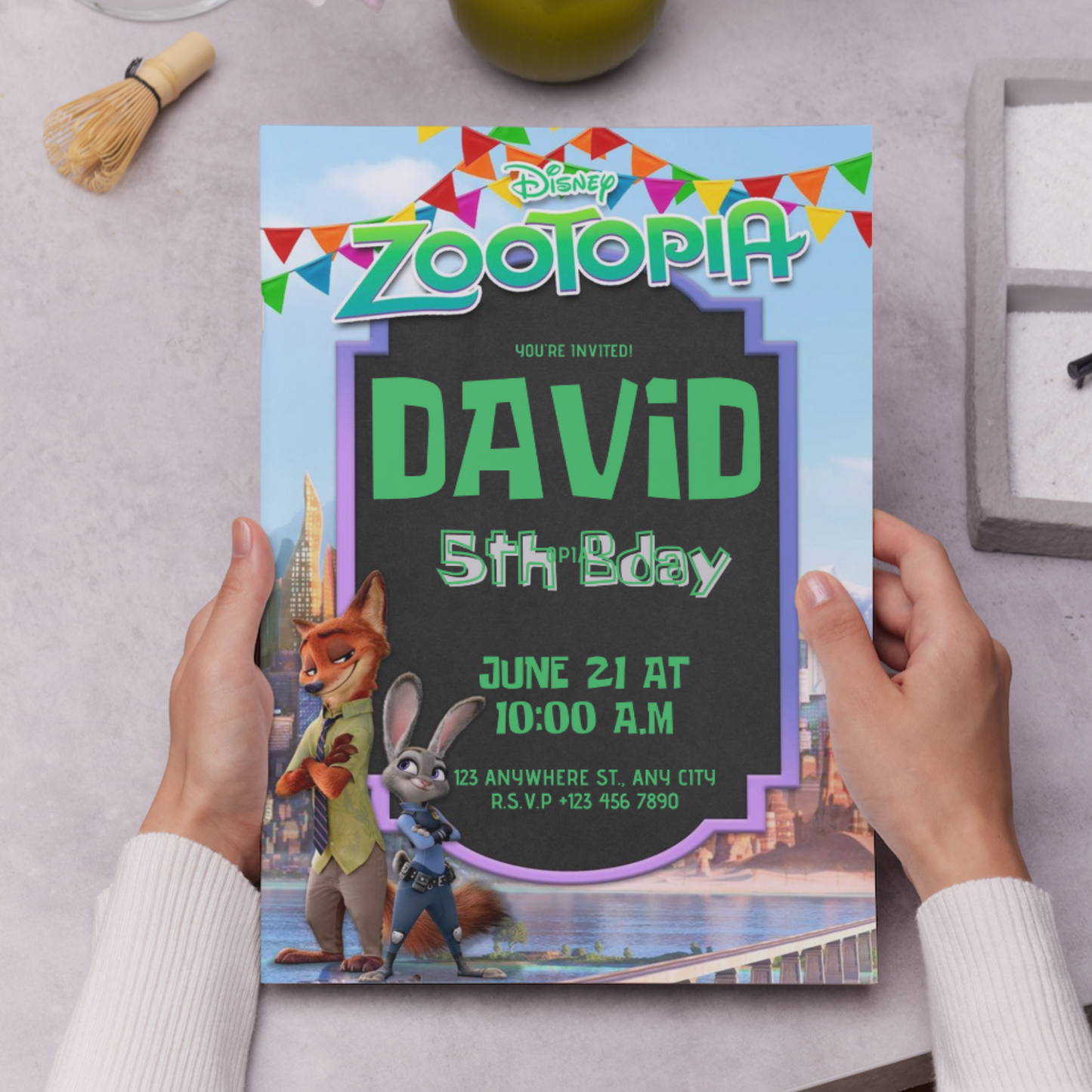 Zootopia Birthday Invitation Template