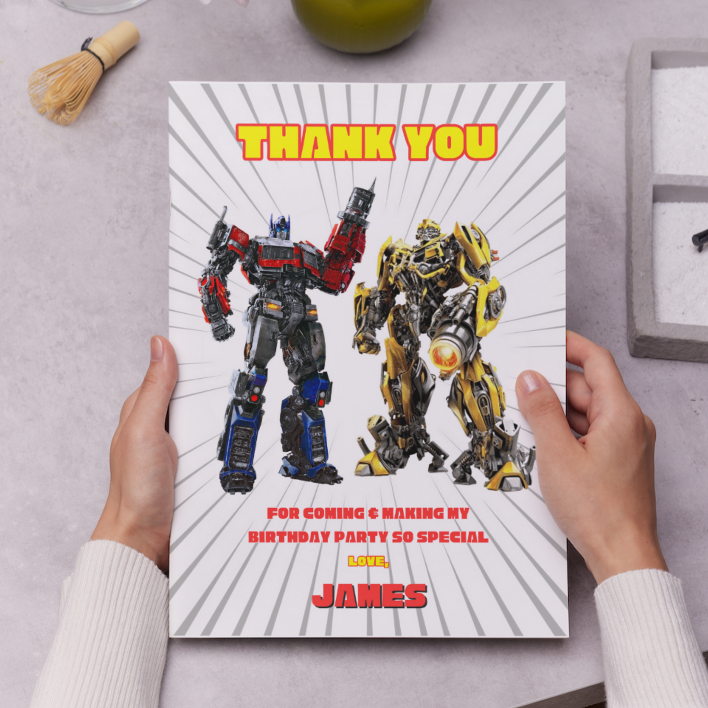 Transformer Thank You Card Template