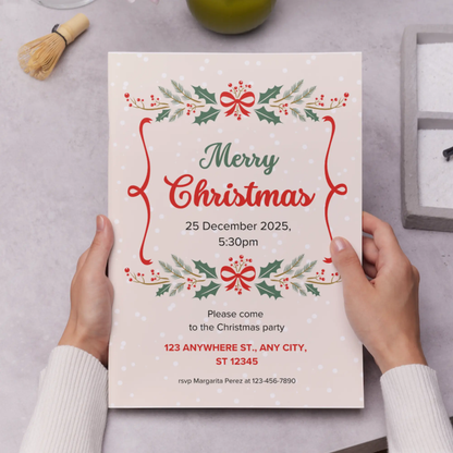Merry Christmas Party Invitation Template - CreativeRino