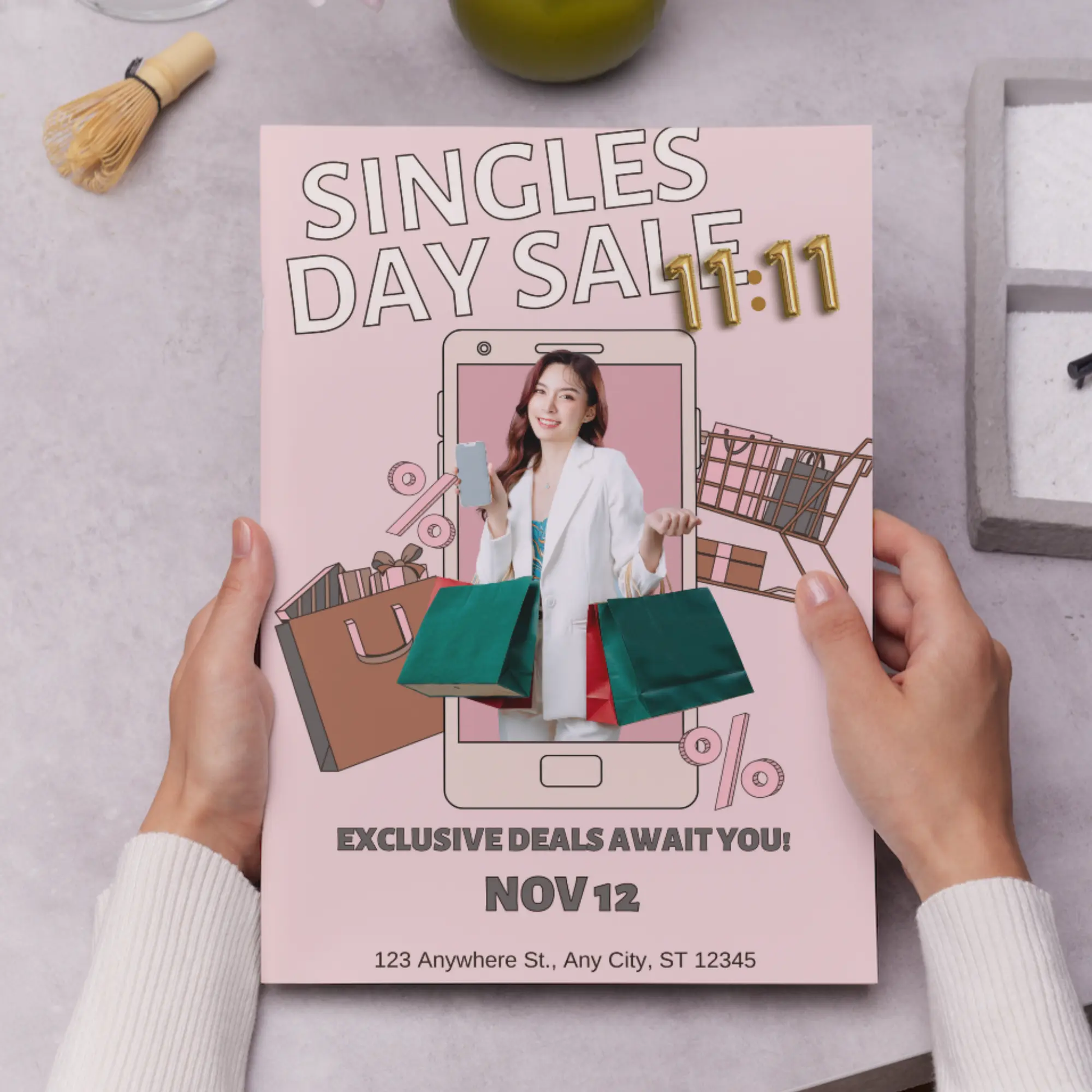 Singles Day Sale Invitation Flyer Template - CreativeRino