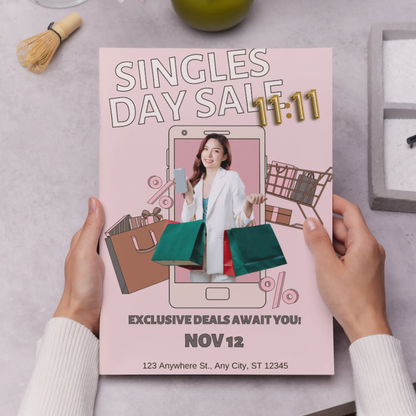 Singles Day Sale Invitation Flyer Template - CreativeRino