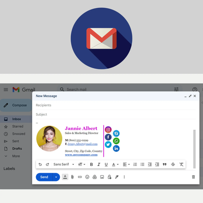 Outlook Gmail Email Signature Design Template - CreativeRino