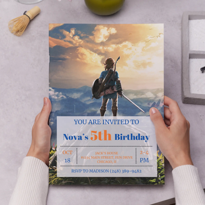 Zelda Birthday Invitation Template | The Legend of Zelda Birthday Invite - CreativeRino