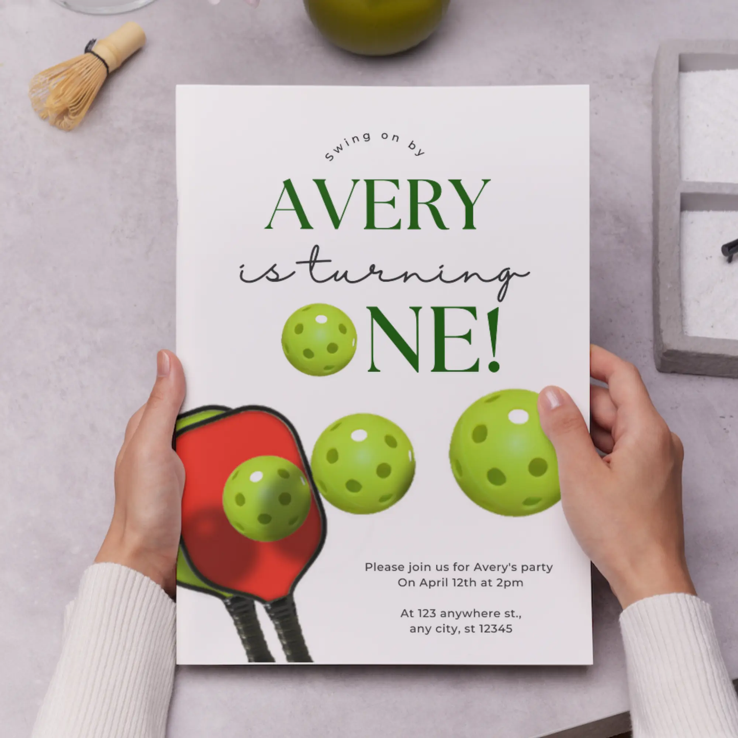 Pickleball Birthday Invitation Template - CreativeRino