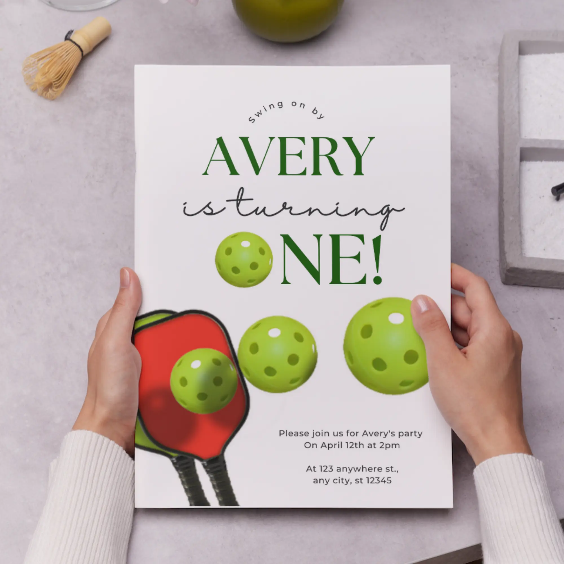 Pickleball Birthday Invitation Template - CreativeRino