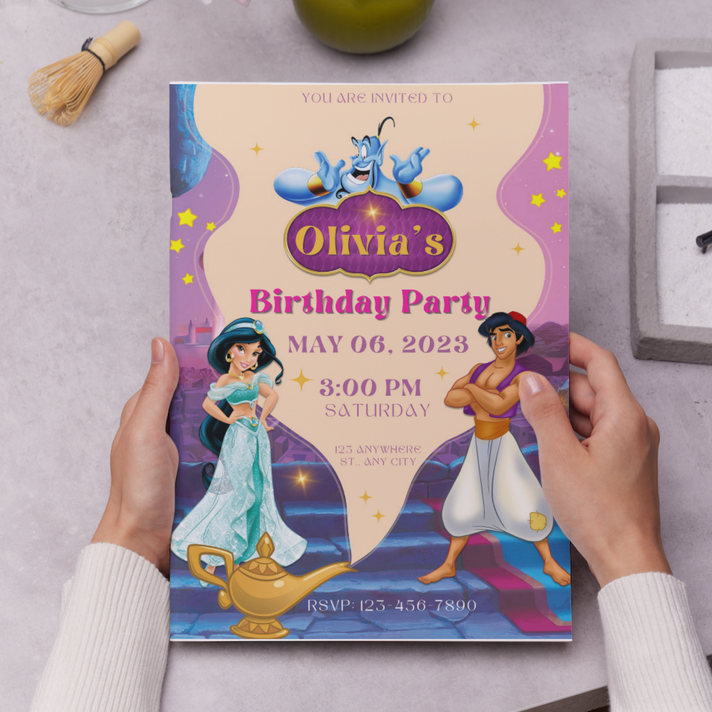 Aladdin Birthday Invitation Template