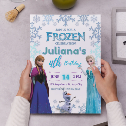 Frozen Birthday Invitation Template - CreativeRino