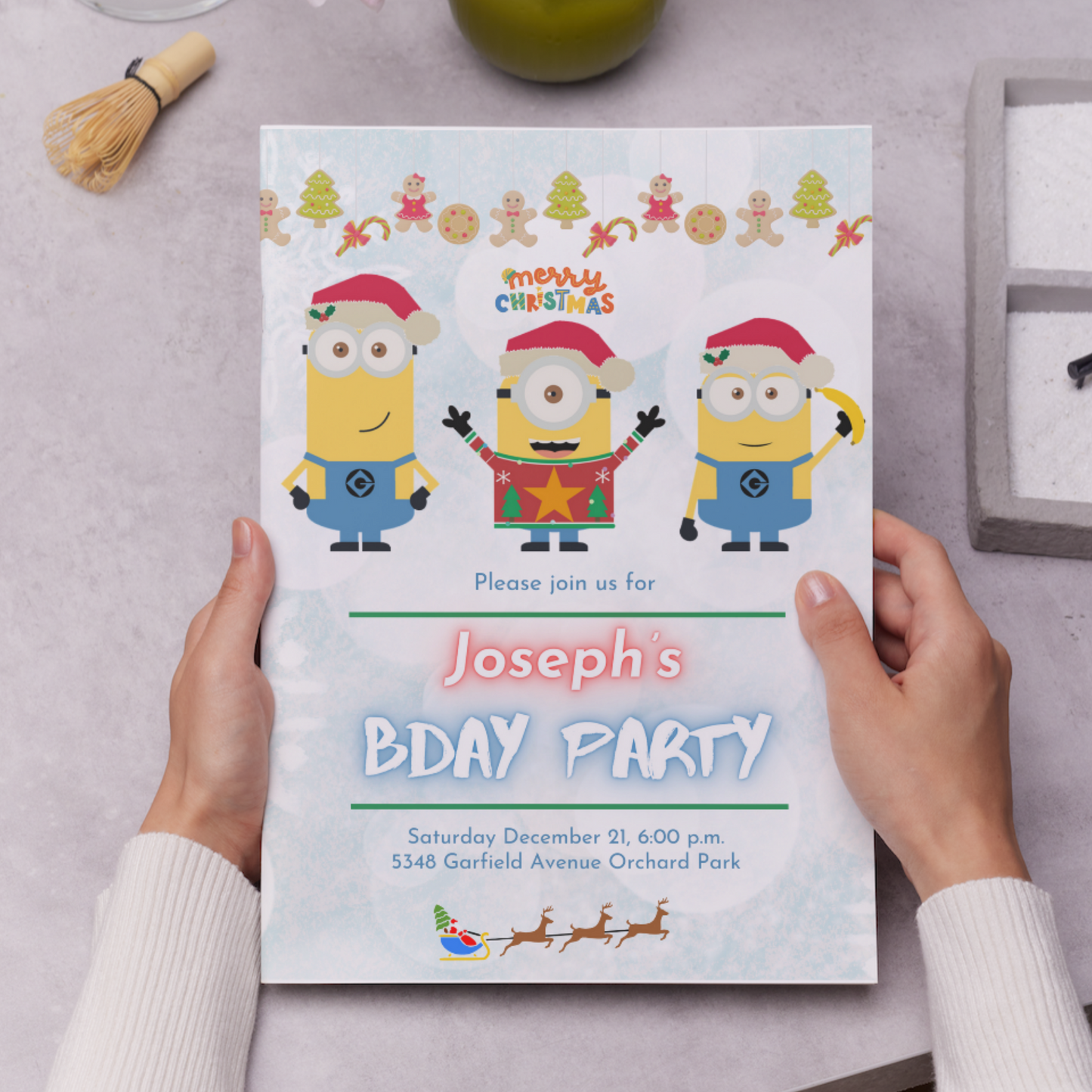 Minions Christmas Birthday Invitation Template