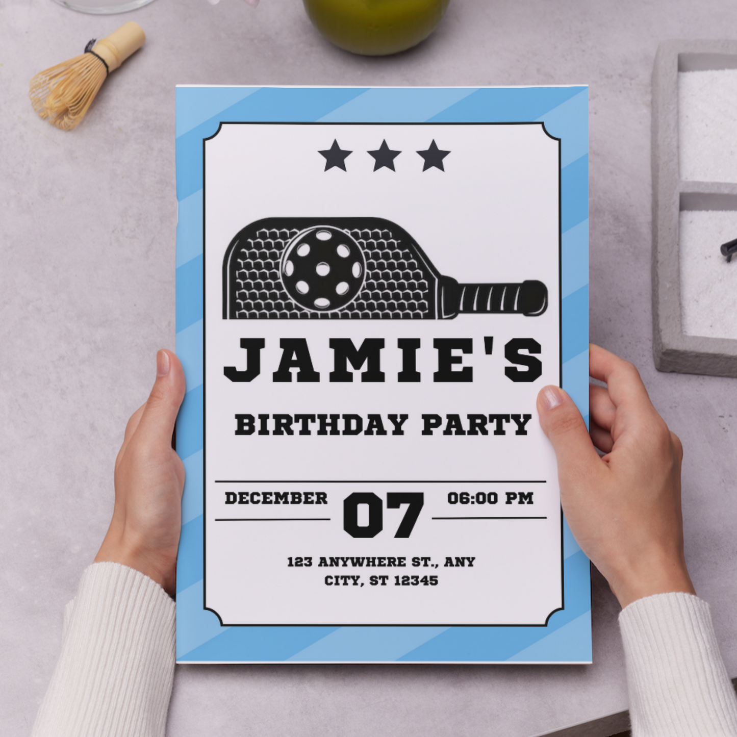 Pickleball Birthday Invitation Template