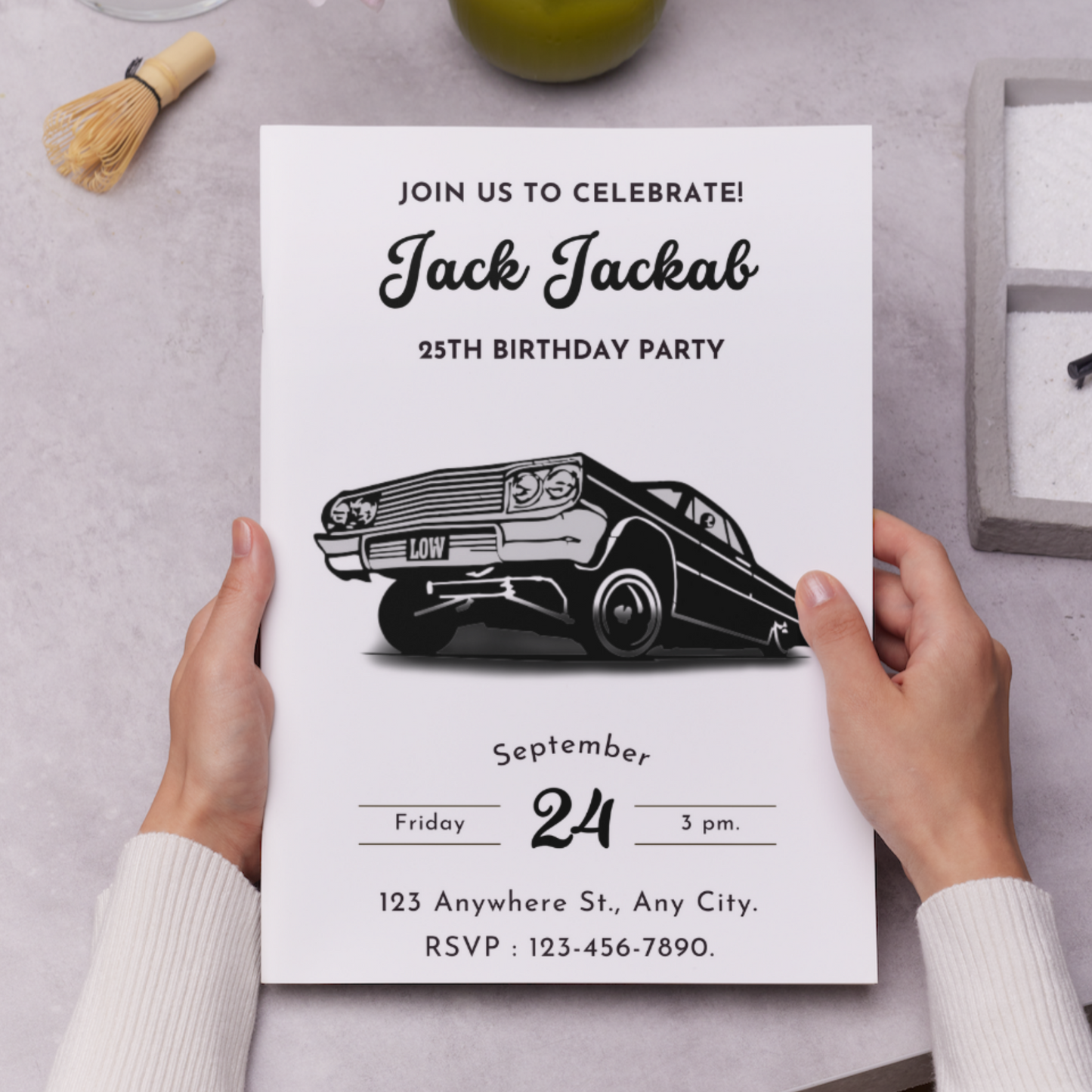 Lowrider Cholo Birthday Invitation Template