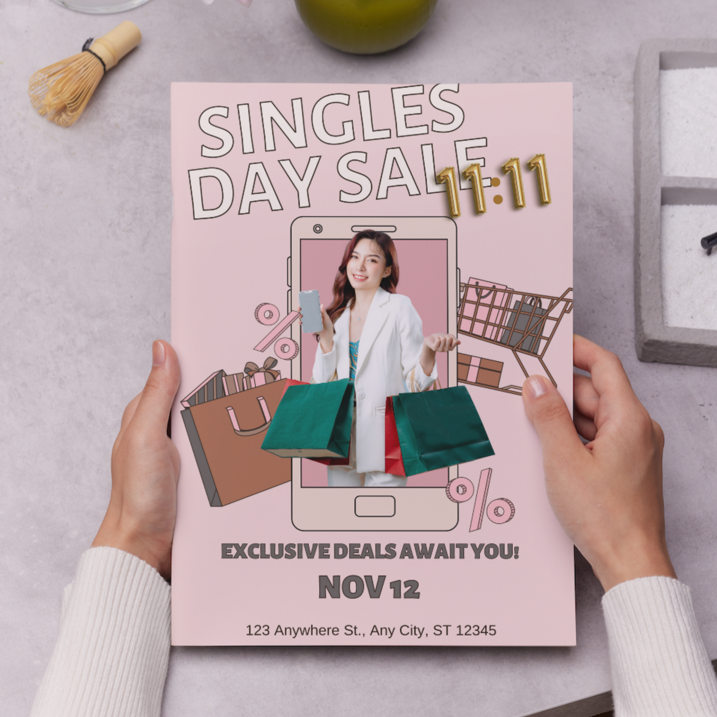 Singles Day Sale Invitation Flyer Template