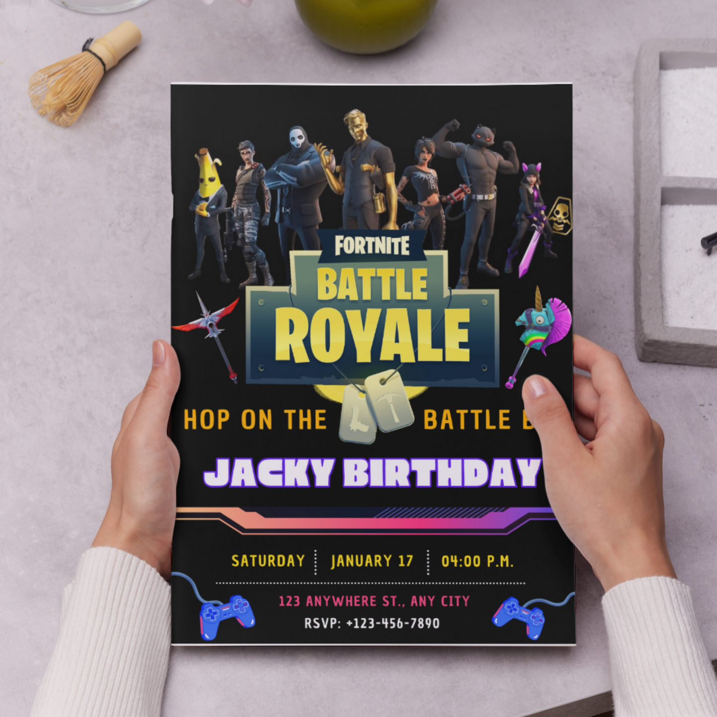 Fortnite Battle Royale Birthday Invitation Template - CreativeRino