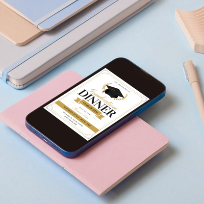 Graduation Dinner Invitation Template - CreativeRino