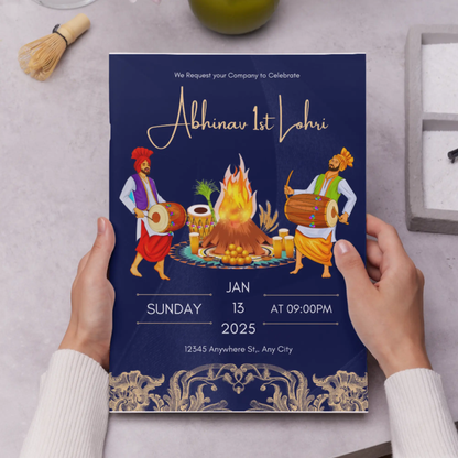 Lohri Invitation Template | Lohri Party Invite - CreativeRino