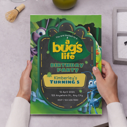 A Bugs Life Birthday Invitation Template - CreativeRino